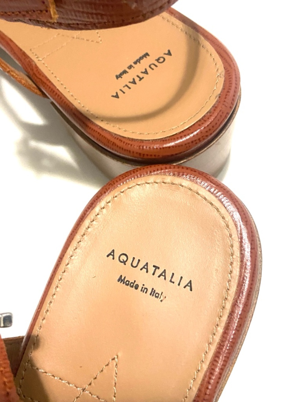 Aquatalia Harlie Leather cage Sandal in Russel - Picture 5 of 9